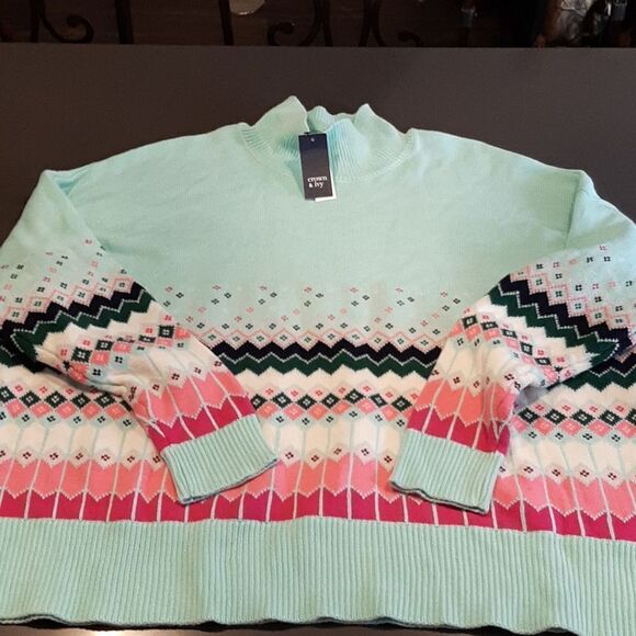 Crown & Ivy Pastel Mockneck Sweater - Picture 1 of 11
